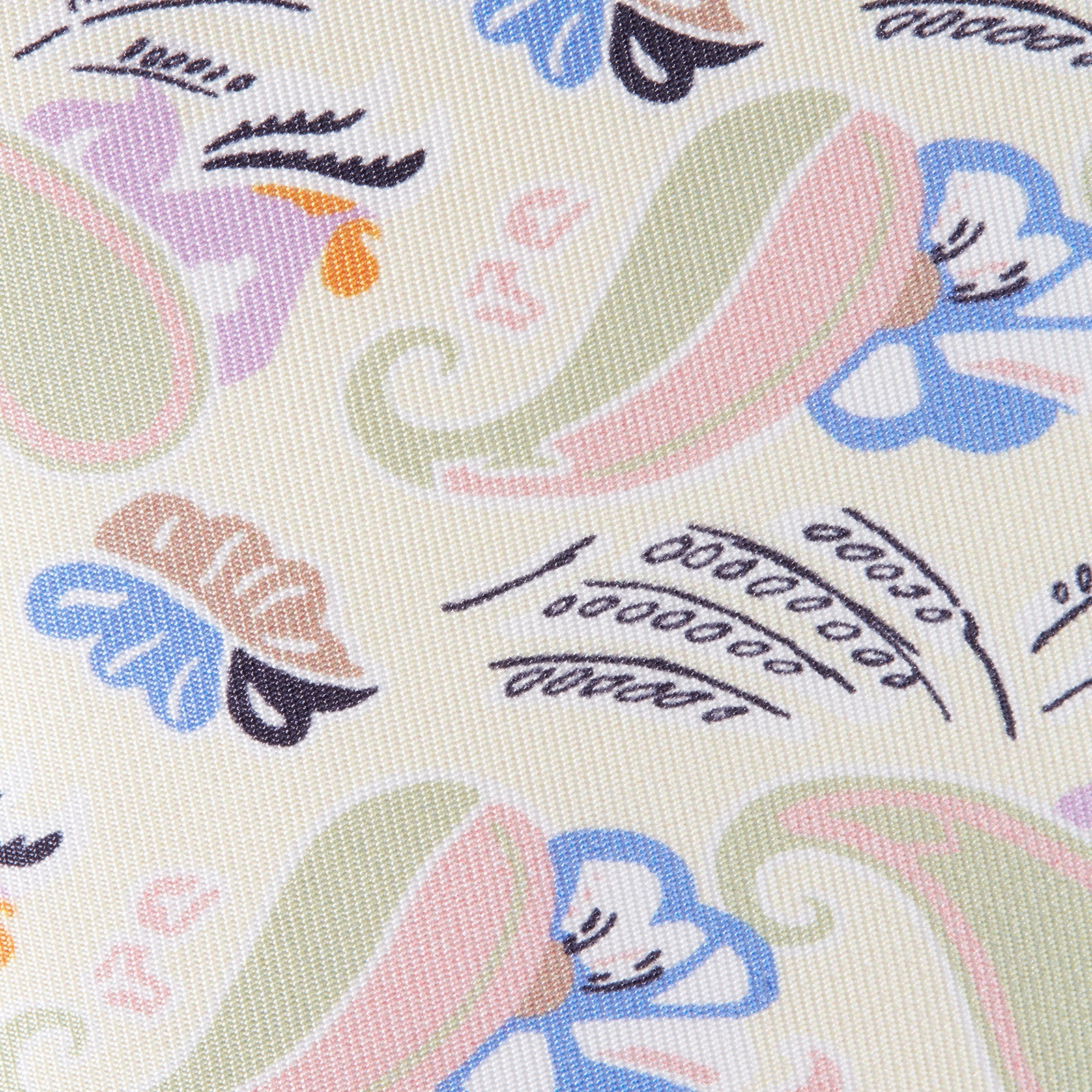 View 3 of product Cream Multi Bloomsbury-Inspired Pattern Silk Tie