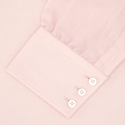 Pink Cashmere Blend Shirt with T&A Collar and 3-Button Cuffs Image 3
