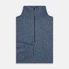 View 4 of product Blue Melange  Half-Zip Cashmere Jumper
