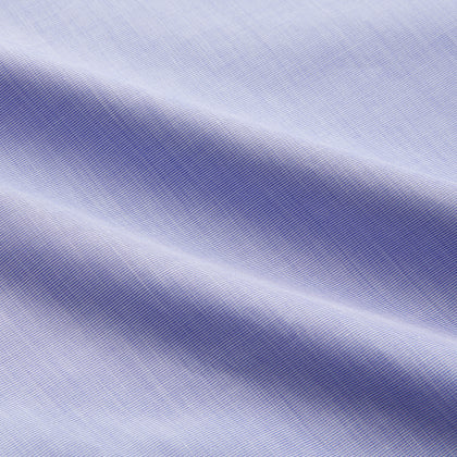 Tailored Fit Blue End-on-End Cotton Shirt with Kent Collar and Double Cuffs Image 4