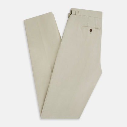 Taupe Cotton Blend Henry Trousers Image 13