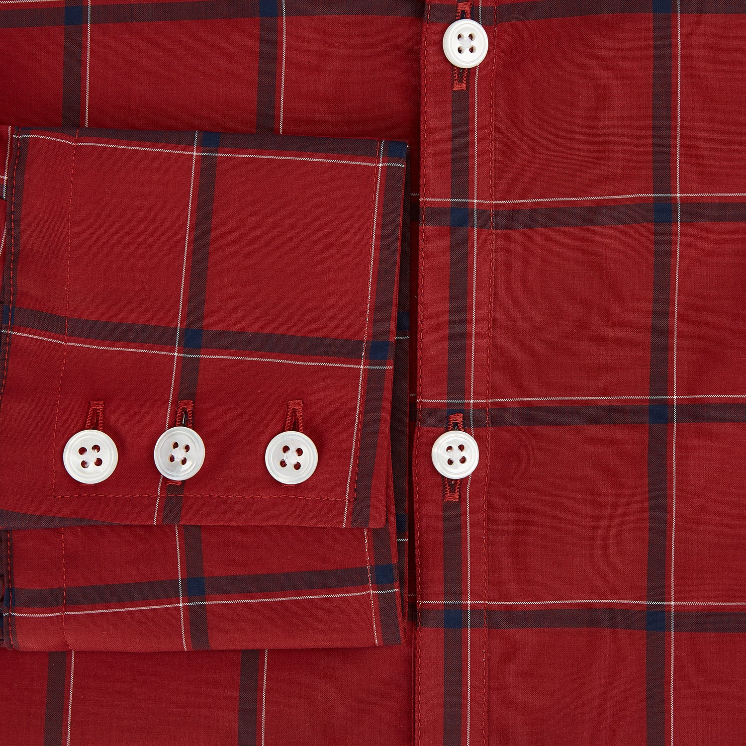 View 4 of product Dark Red Grid Check Windsor Shirt
