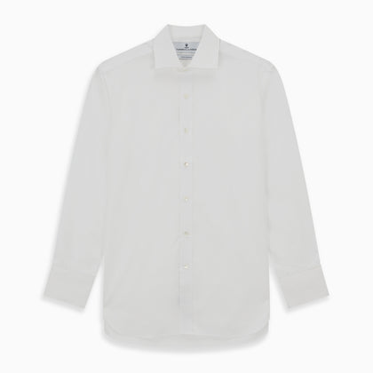 White Poplin Shirt With Regent Collar and 2-Button Cocktail Cuffs Image 5