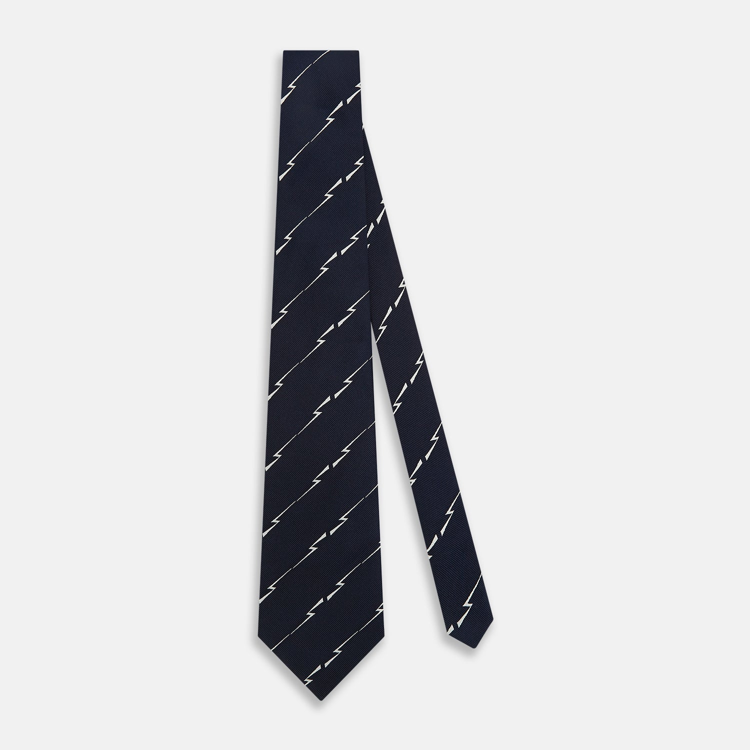 View 2 of product Navy Zigzag Jacquard Silk Tie