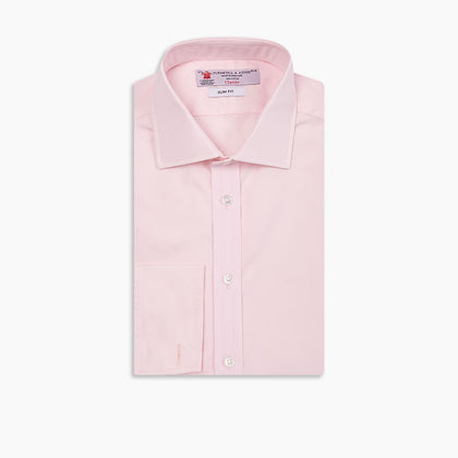 Pink Poplin Slim Fit Regent Collar Shirt Image 4