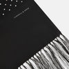 View 2 of product Black and White Spotted Silk Scarf with Fringes