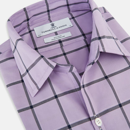 Lilac Grid Check Windsor Shirt