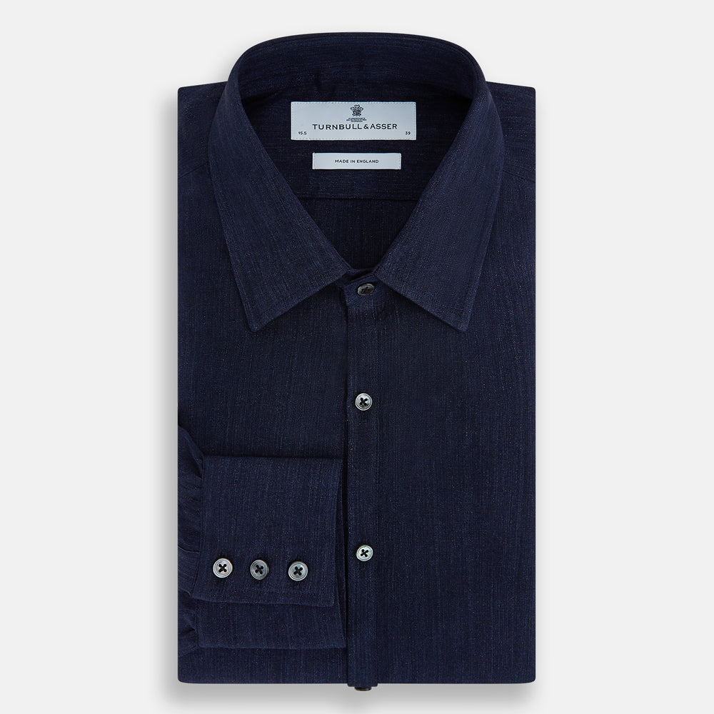Navy Linen Westminster Shirt