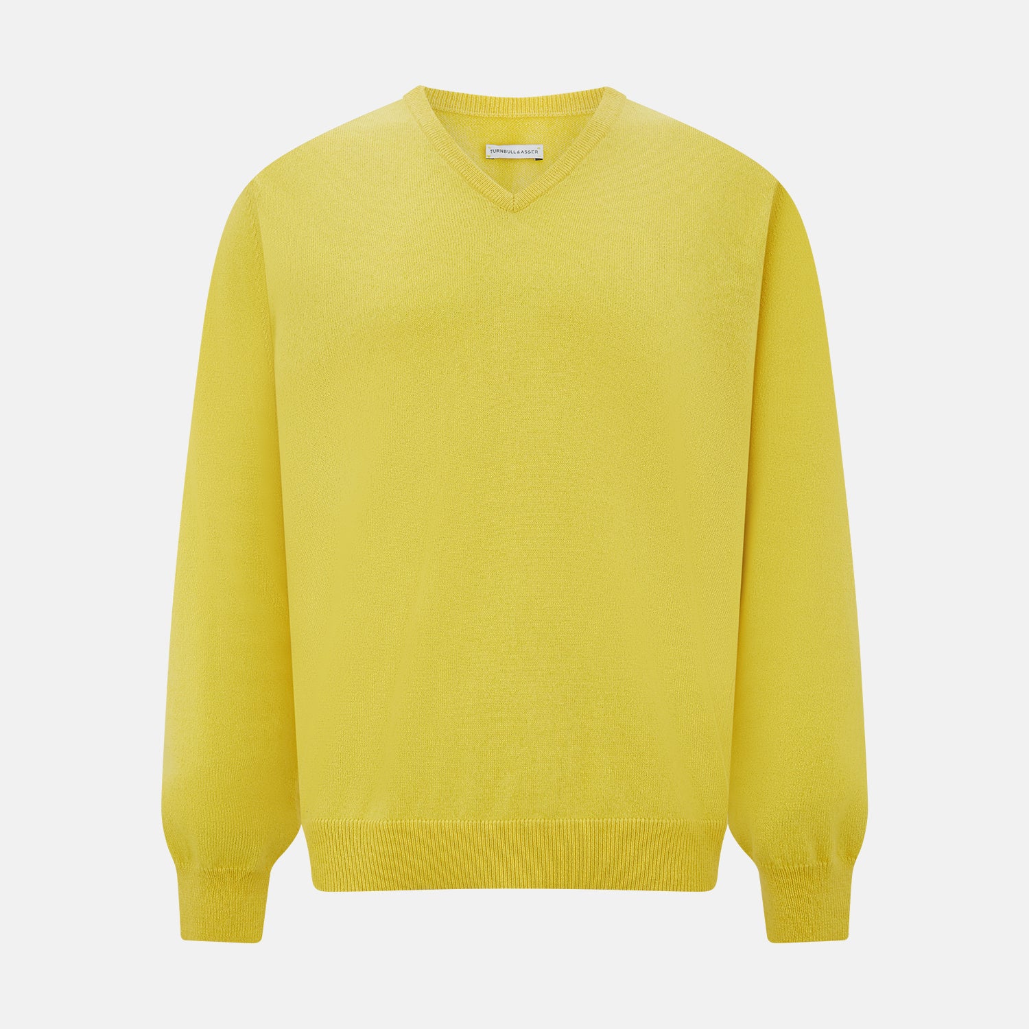 View 1 of product Canary Yellow Cashmere V-neck Jumper
