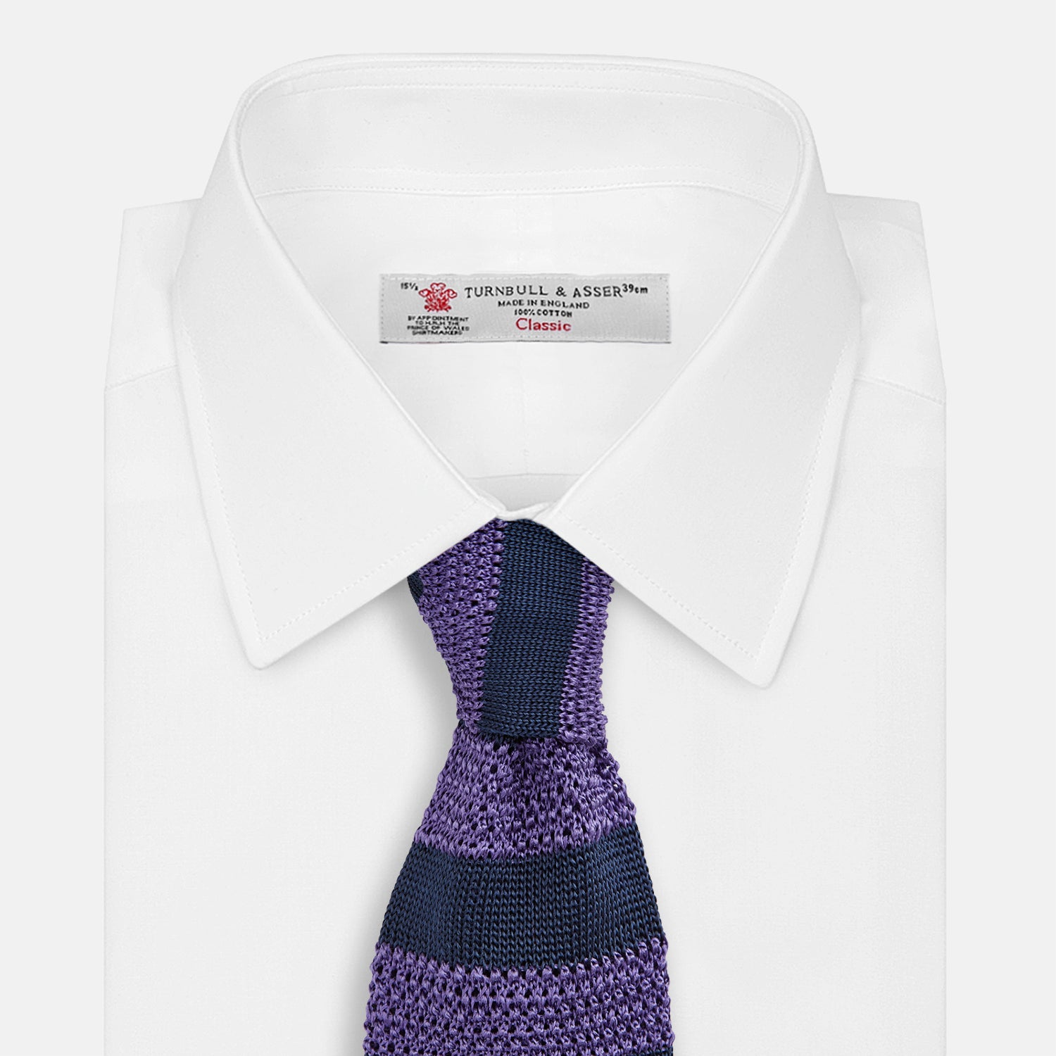 View 2 of product KNITTED STRIPE PURPLE TIE