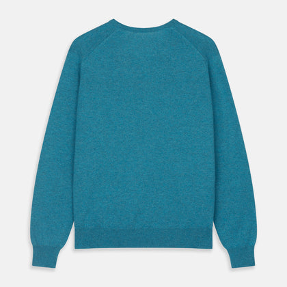 Teal Paden V-Neck Jumper Image 2