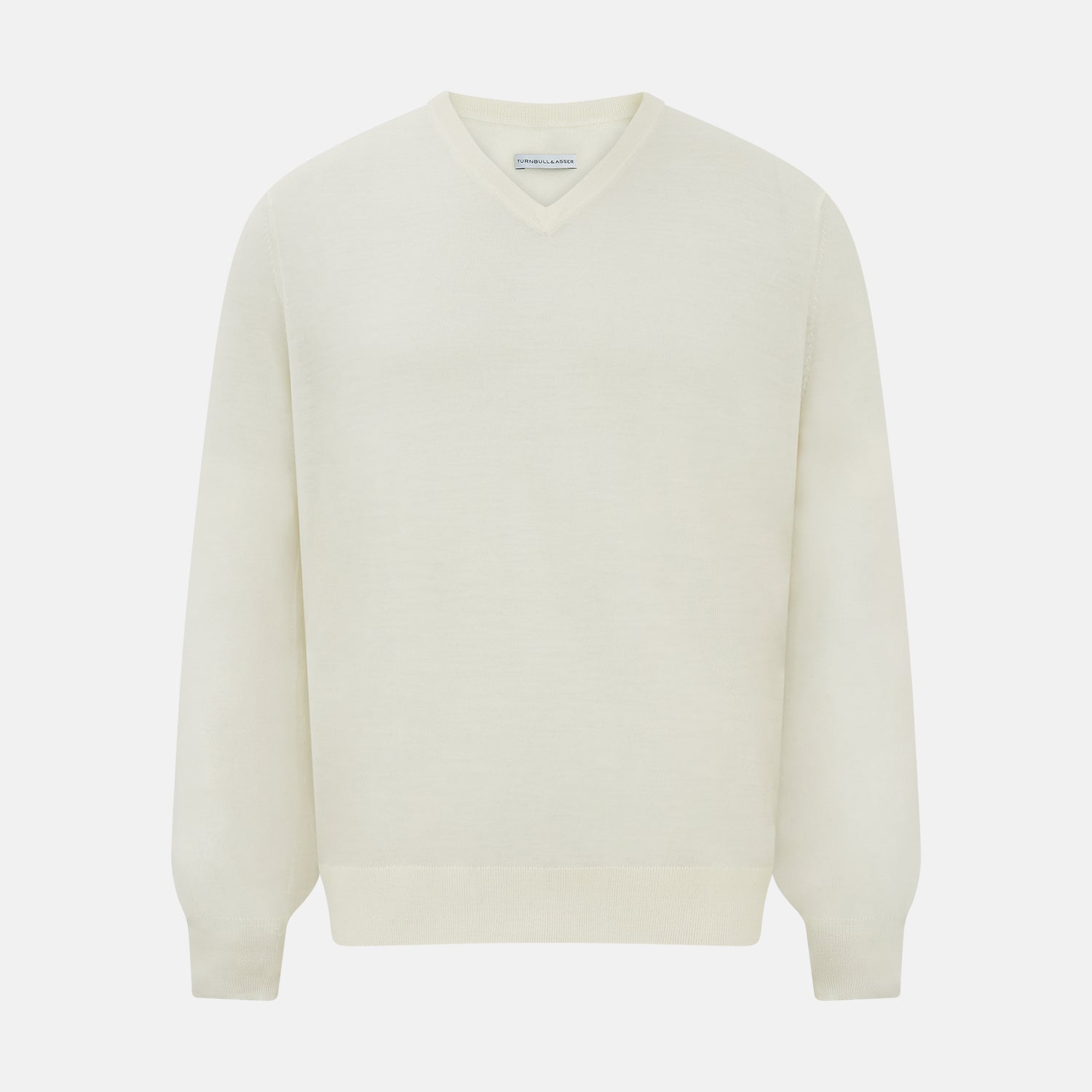 View 7 of product Cream Fine Merino V-Neck Jumper