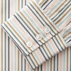 View 3 of product Green Multi Stripe Regular Fit Shirt with T&A Collar and 3 Button Cuffs