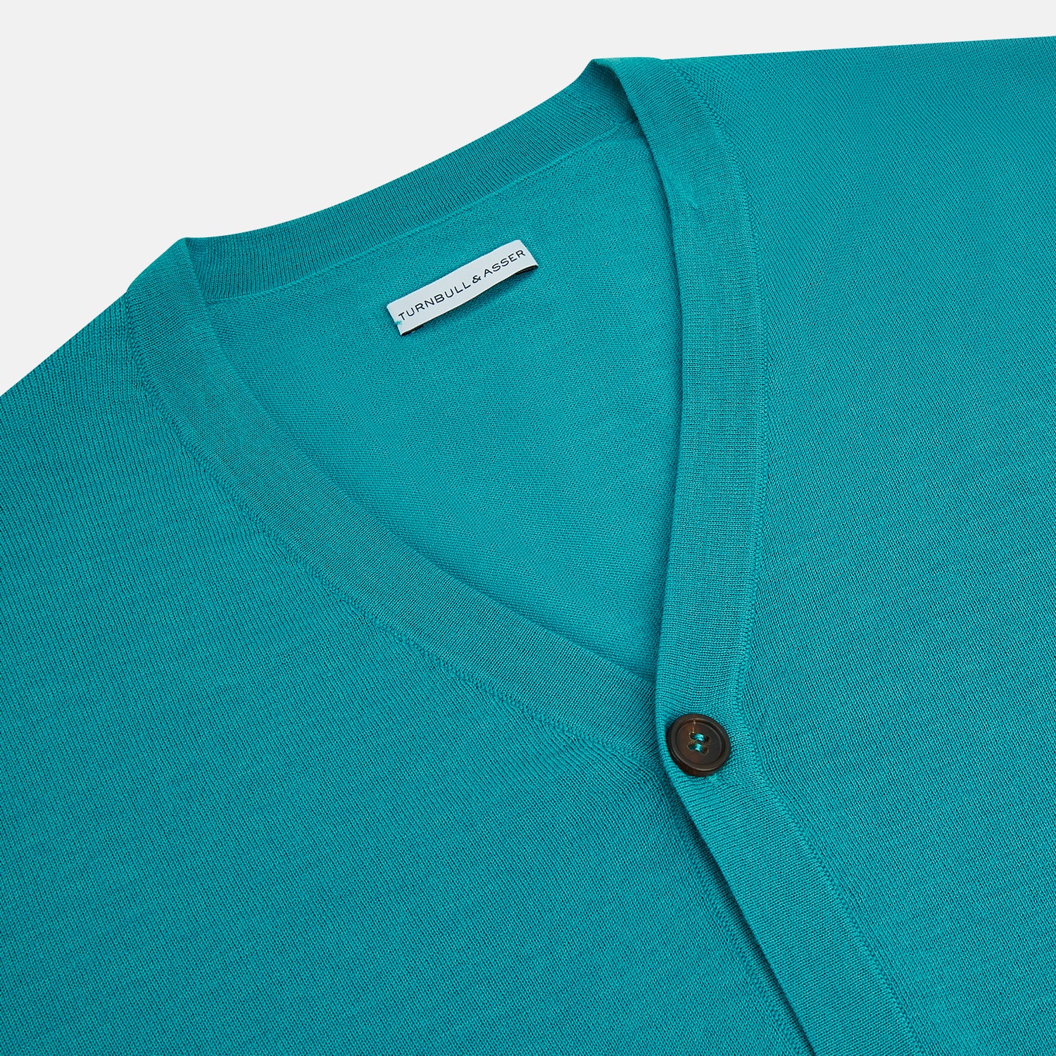 View 2 of product Turquoise Fine Merino V-Neck Cardigan