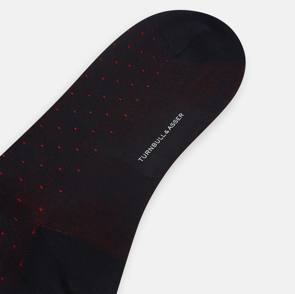 Navy/Red Polka Dot Long Socks