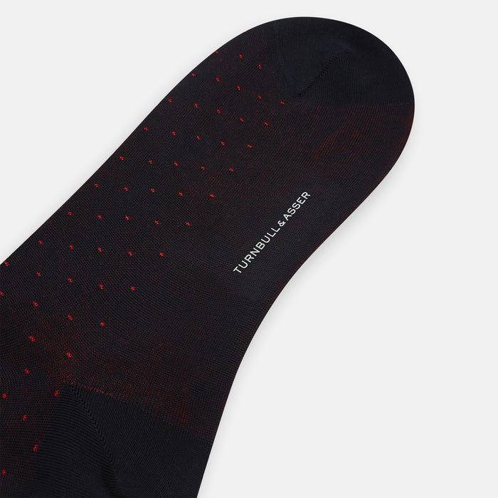 Navy/Red Polka Dot Long Socks Image 2