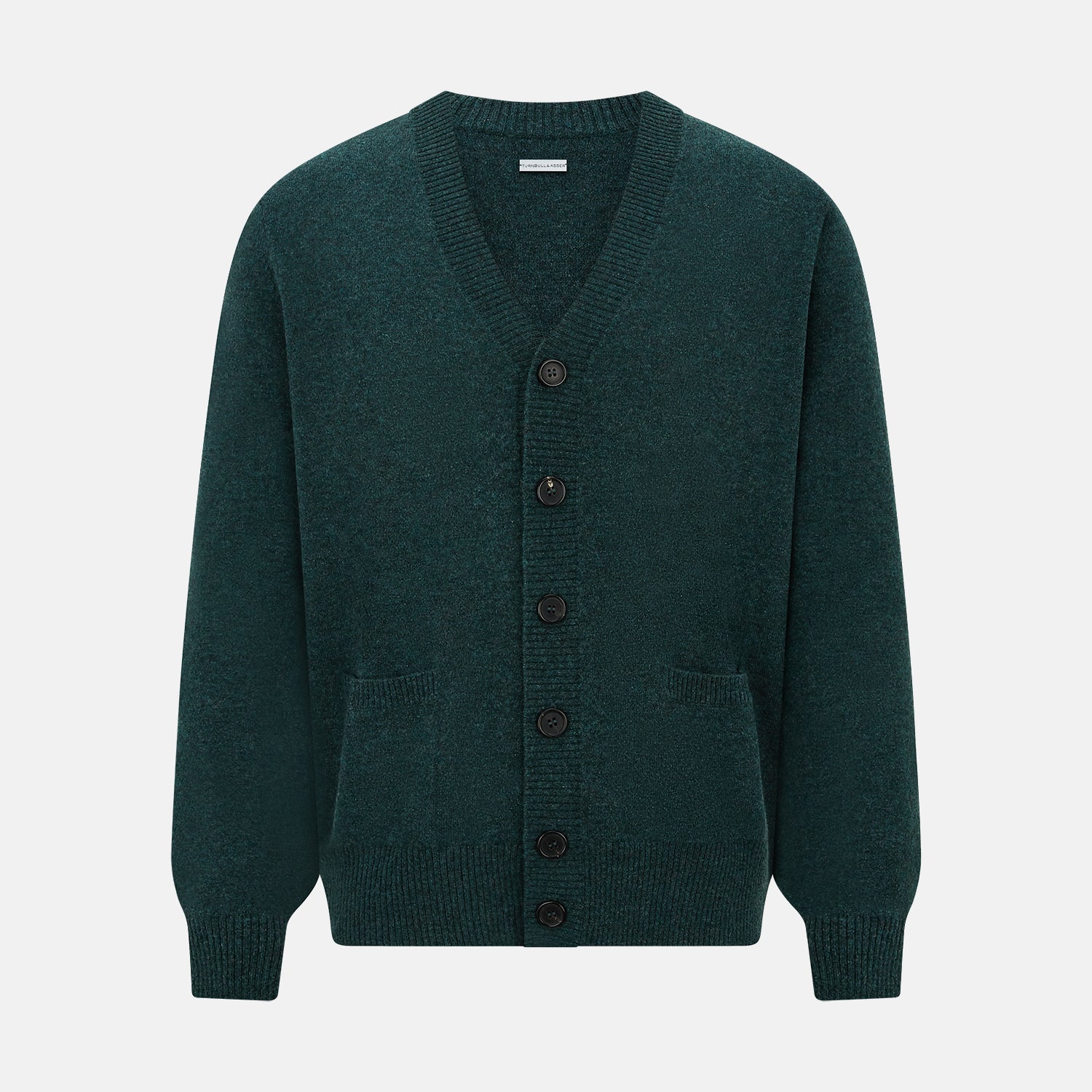 View 1 of product Green Melange Cashmere Cardigan