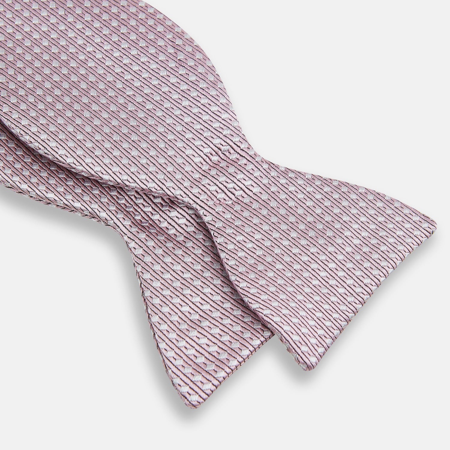 View 3 of product Pale Pink and White Square Silk Bow Tie