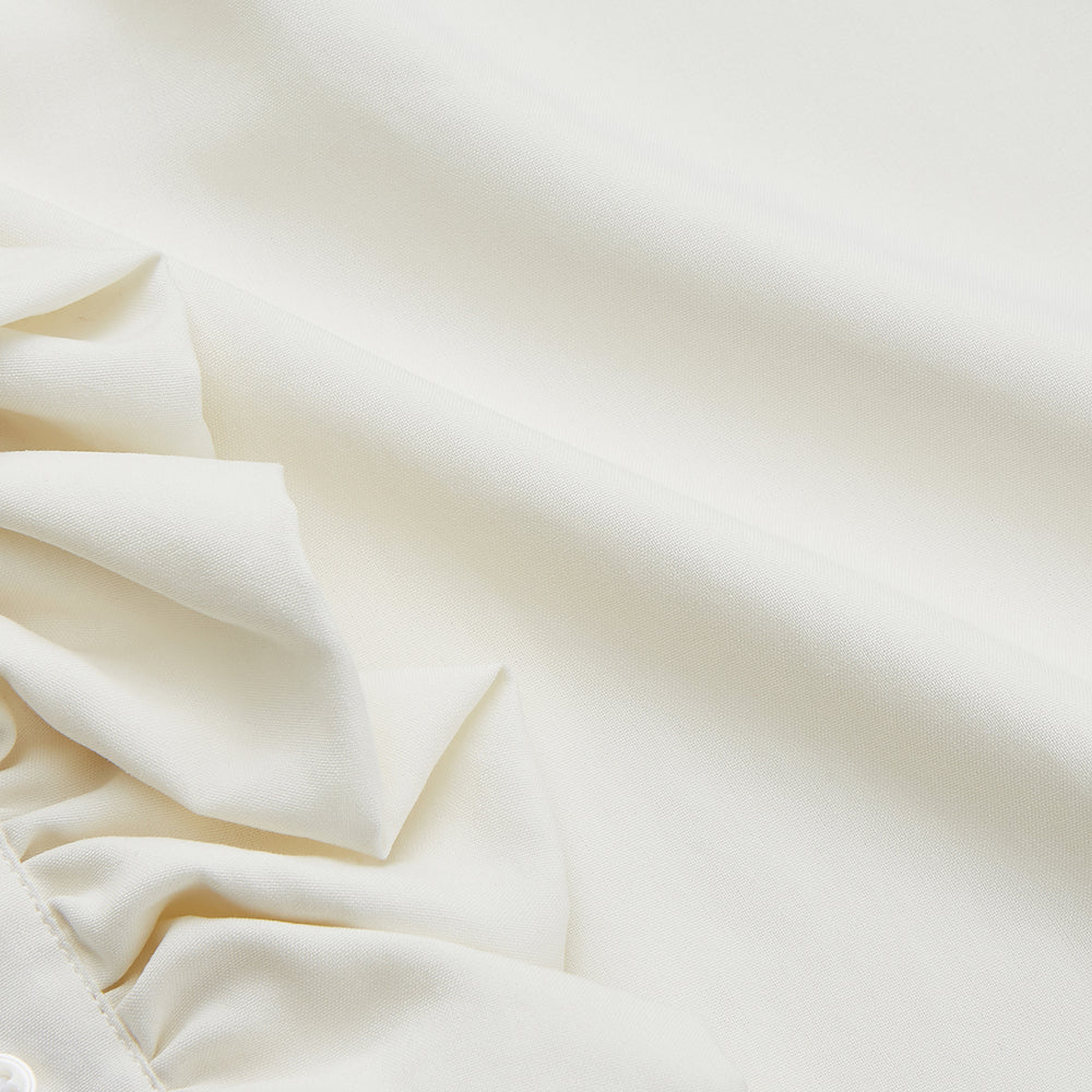 Cream Silk Regular Fit Ruffle-Front Wilfred Shirt