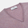 View 2 of product Lilac Heather Paden Cashmere V-Neck Jumper