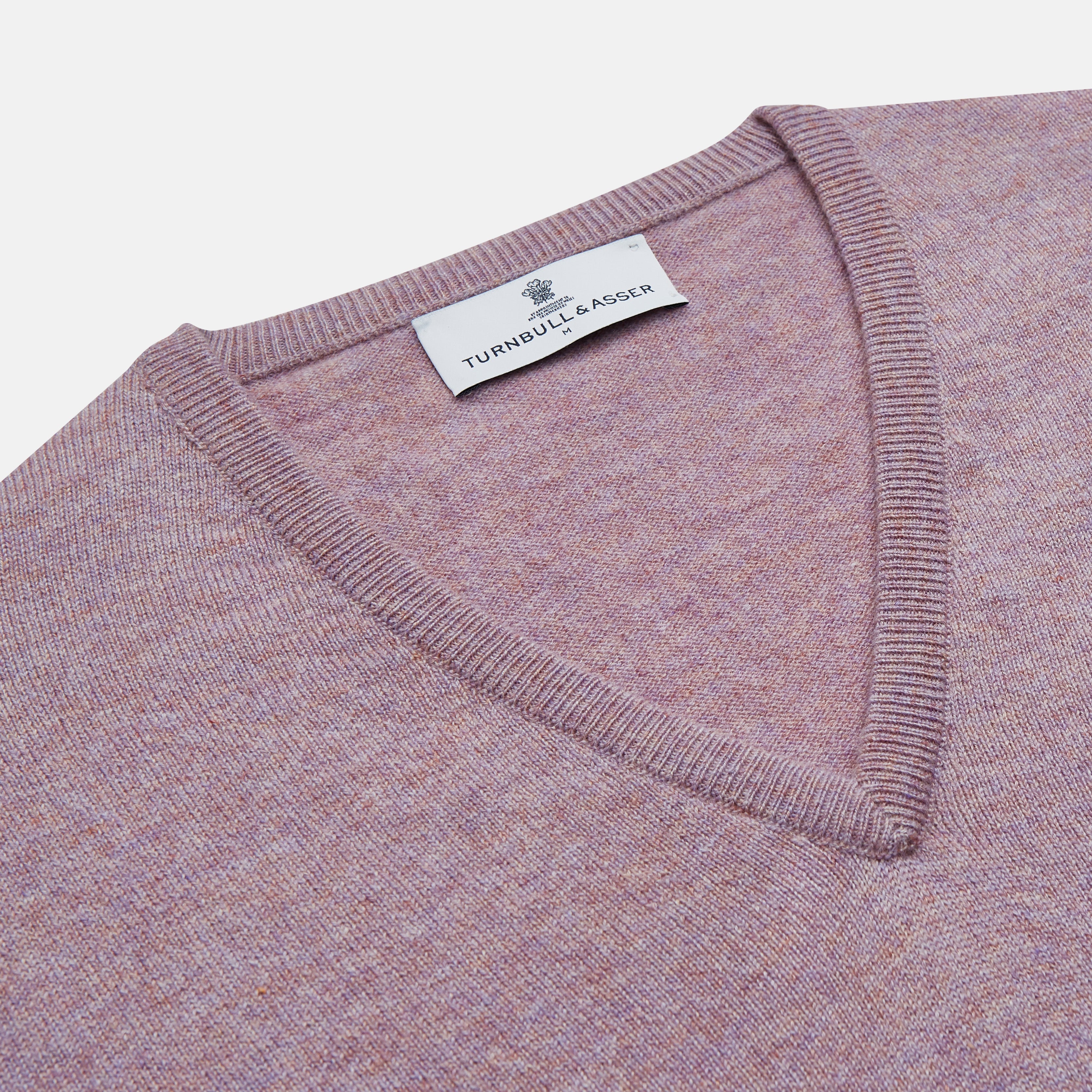 View 2 of product Lilac Heather Paden Cashmere V-Neck Jumper