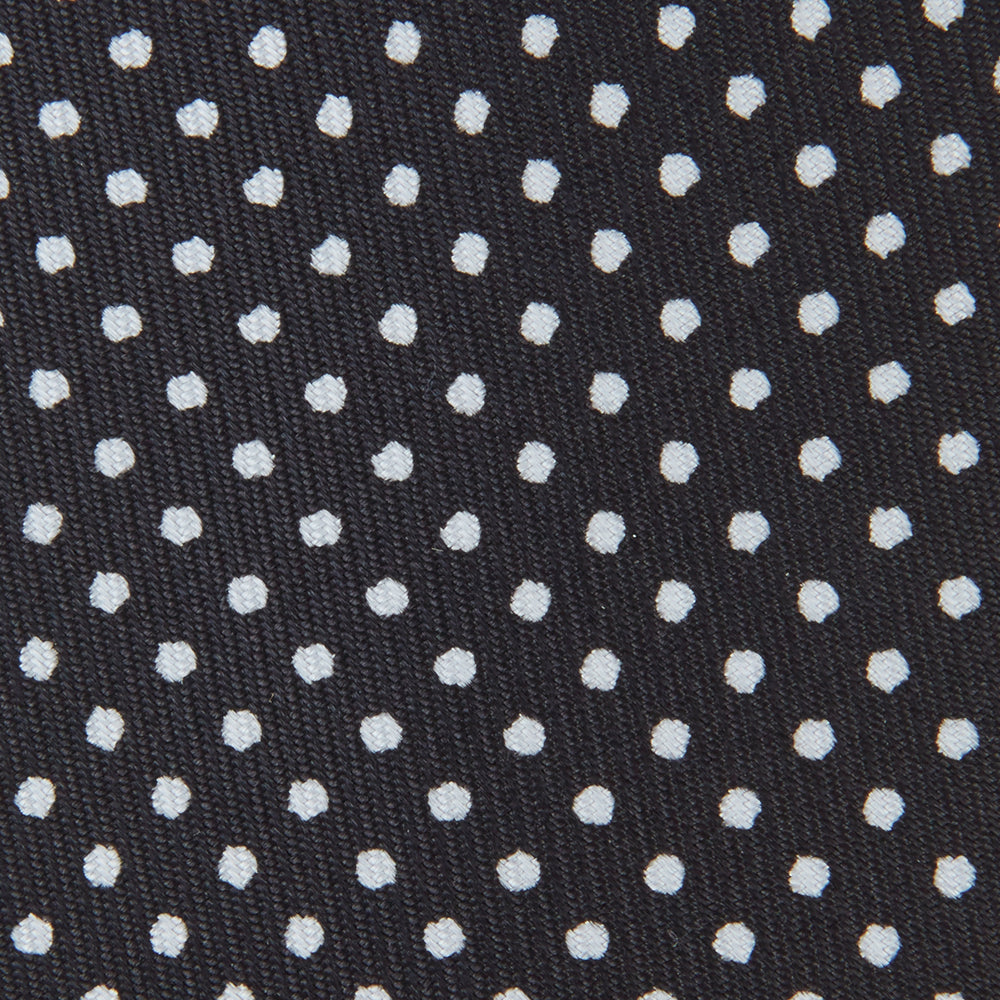 Black and White Small Spot Printed Silk Tie