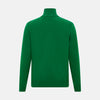 View 3 of product Grass Green Half-Zip Cashmere Jumper