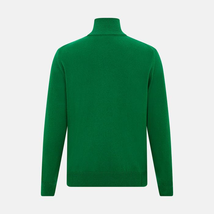 Grass Green Half-Zip Cashmere Jumper Image 2