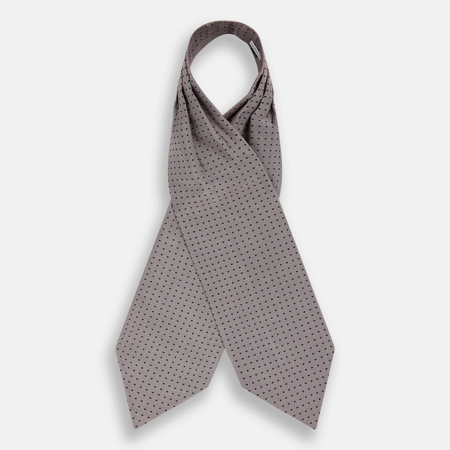 View 2 of product Lilac and Navy Micro Dot Silk Cravat