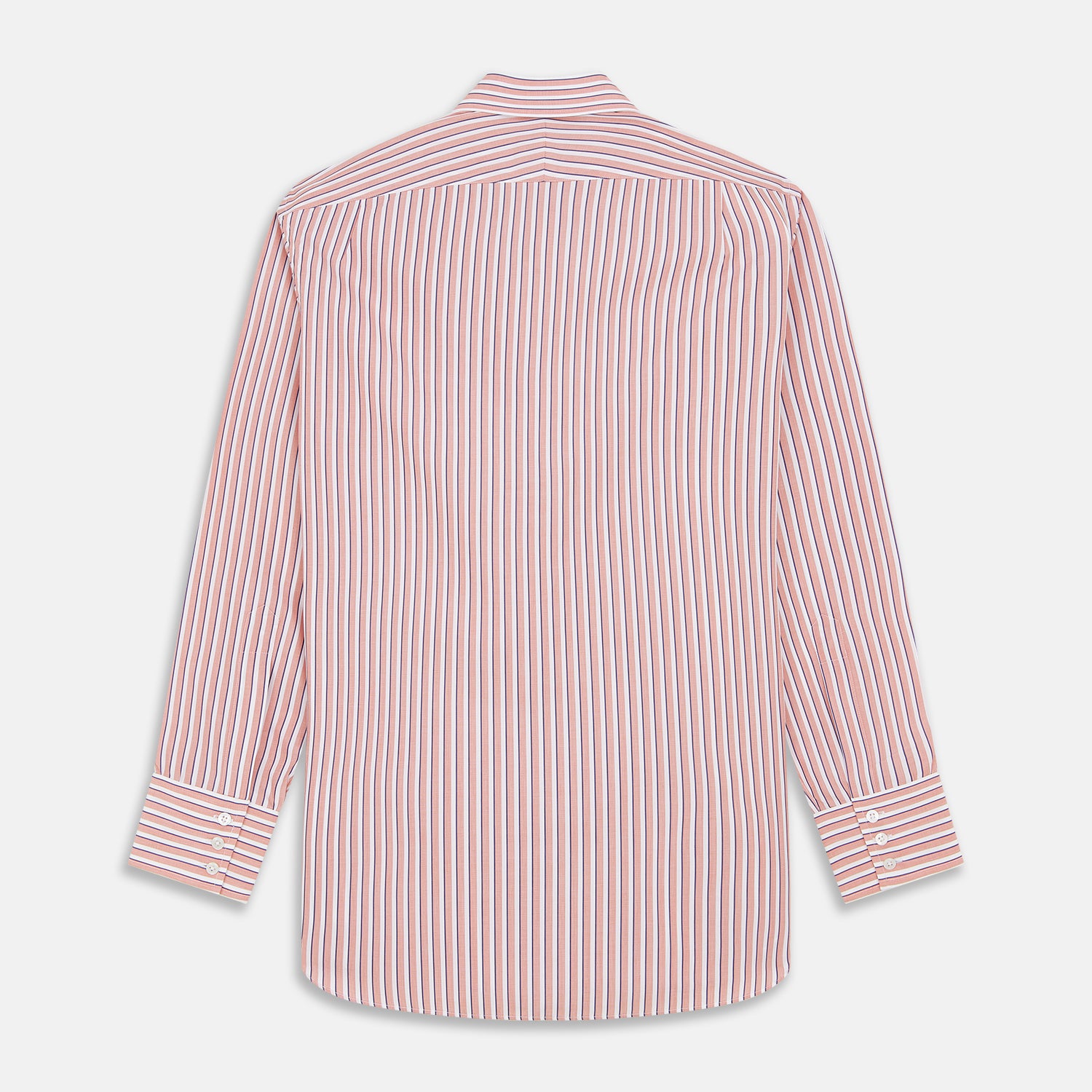 View 5 of product Orange and White Stripe Cotton Regular Fit Mayfair Shirt