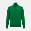 View 1 of product Grass Green Half-Zip Cashmere Jumper