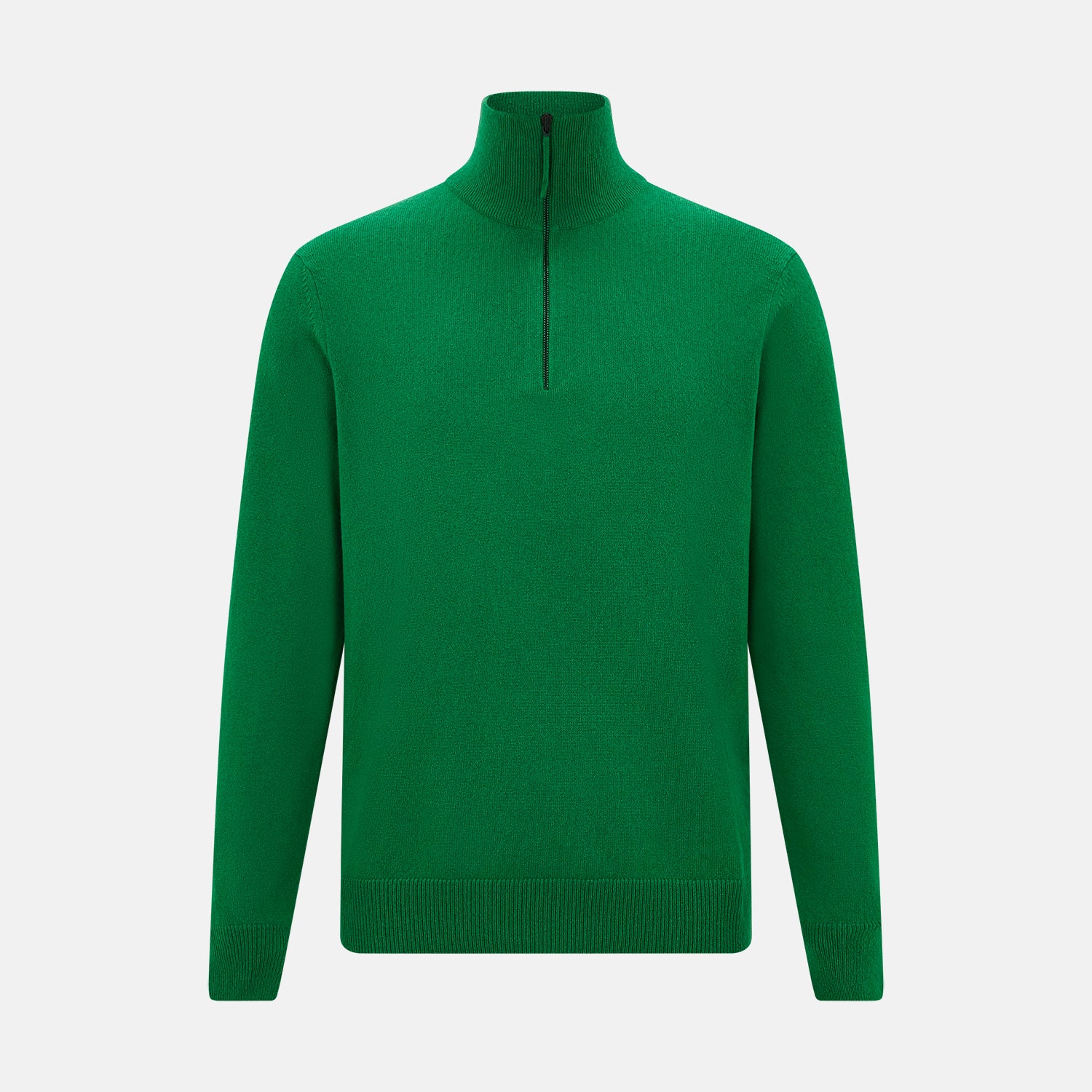 View 1 of product Grass Green Half-Zip Cashmere Jumper