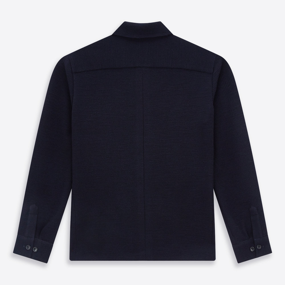 Navy Greenwich Knitted Overshirt