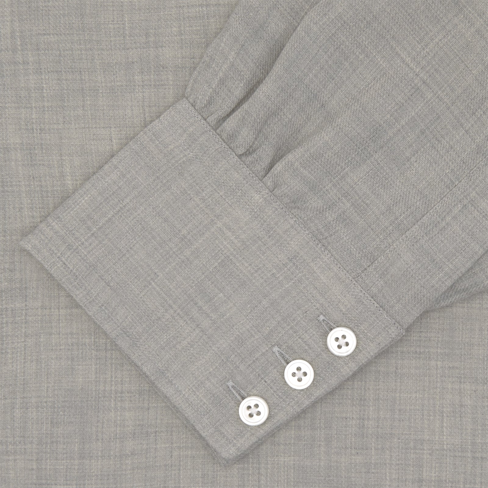 View 4 of product Grey Cashmere Blend Shirt with T&A Collar and 3-Button Cuffs