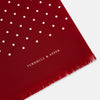 View 2 of product Burgundy and White Spotted Silk Scarf