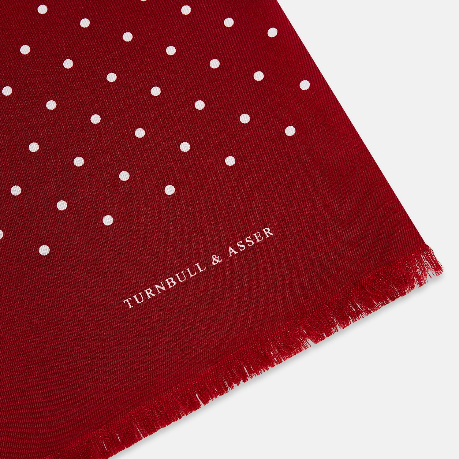 View 2 of product Burgundy and White Spotted Silk Scarf
