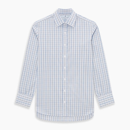 Blue and Navy Multi Check Mayfair Shirt Image 6
