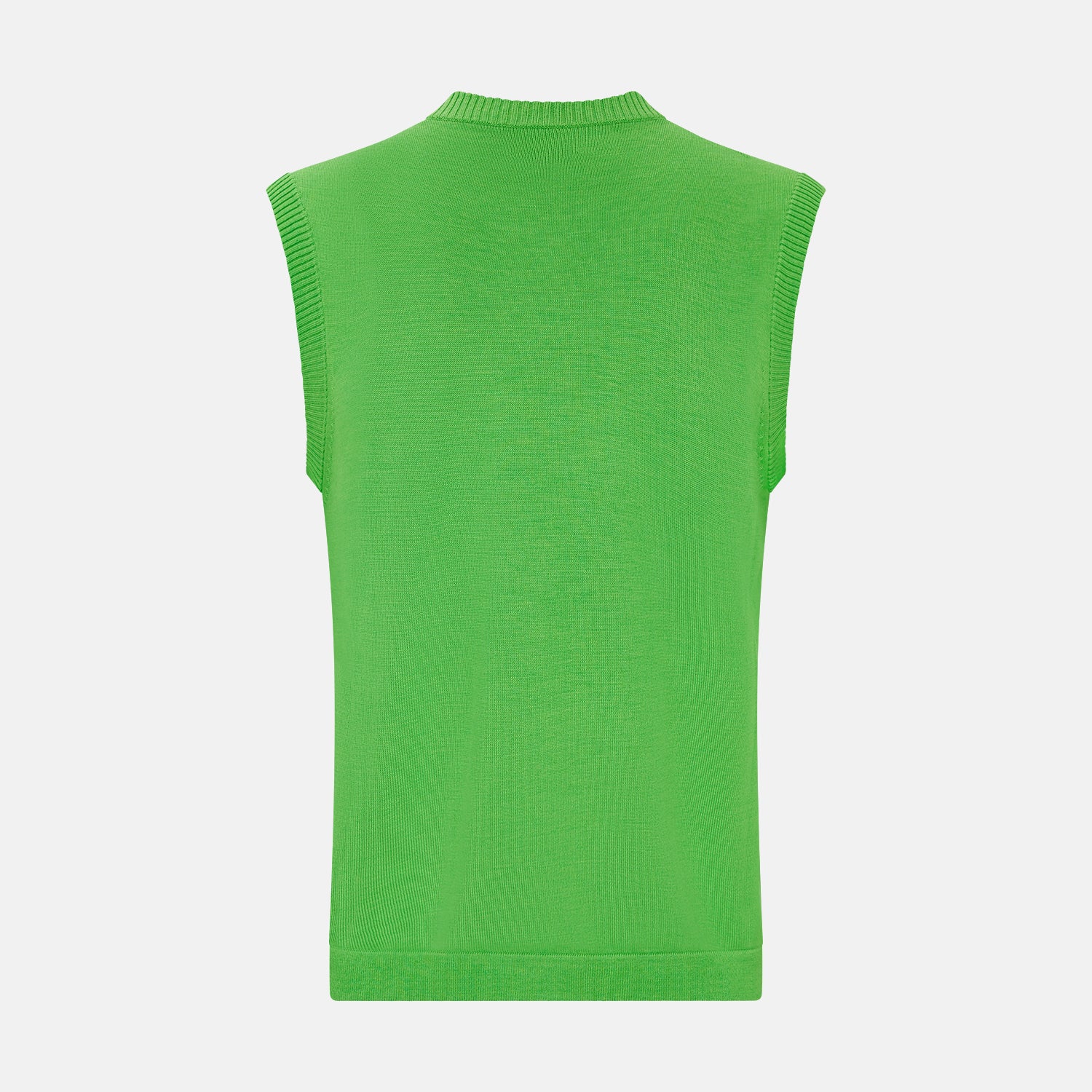 Lime Green Fine Merino V-Neck Vest