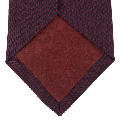 Burgundy Houndstooth-Silk Tie Image 2