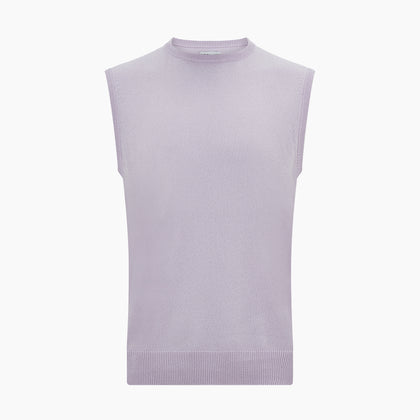 Lilac Cashmere Round Neck Vest Image 3