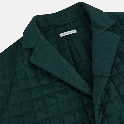 Fulham Forest Green Single-Breasted Quilted Blazer