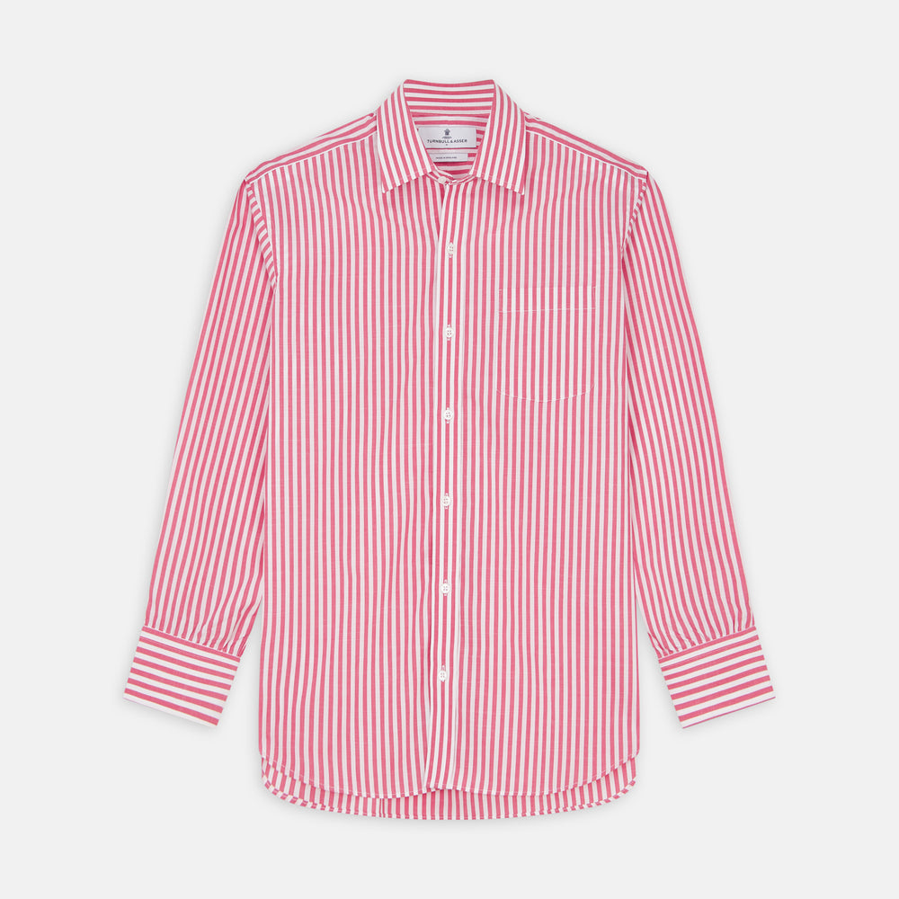 Pink Candy Stripe Cotton Weekend Fit Finch Shirt
