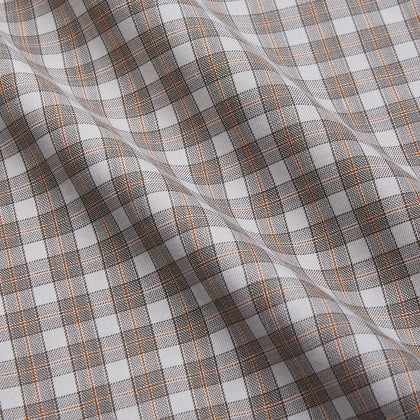 Grey and Peach Multi Check Cashmerello Weekend Fit Finch Shirt Image 1