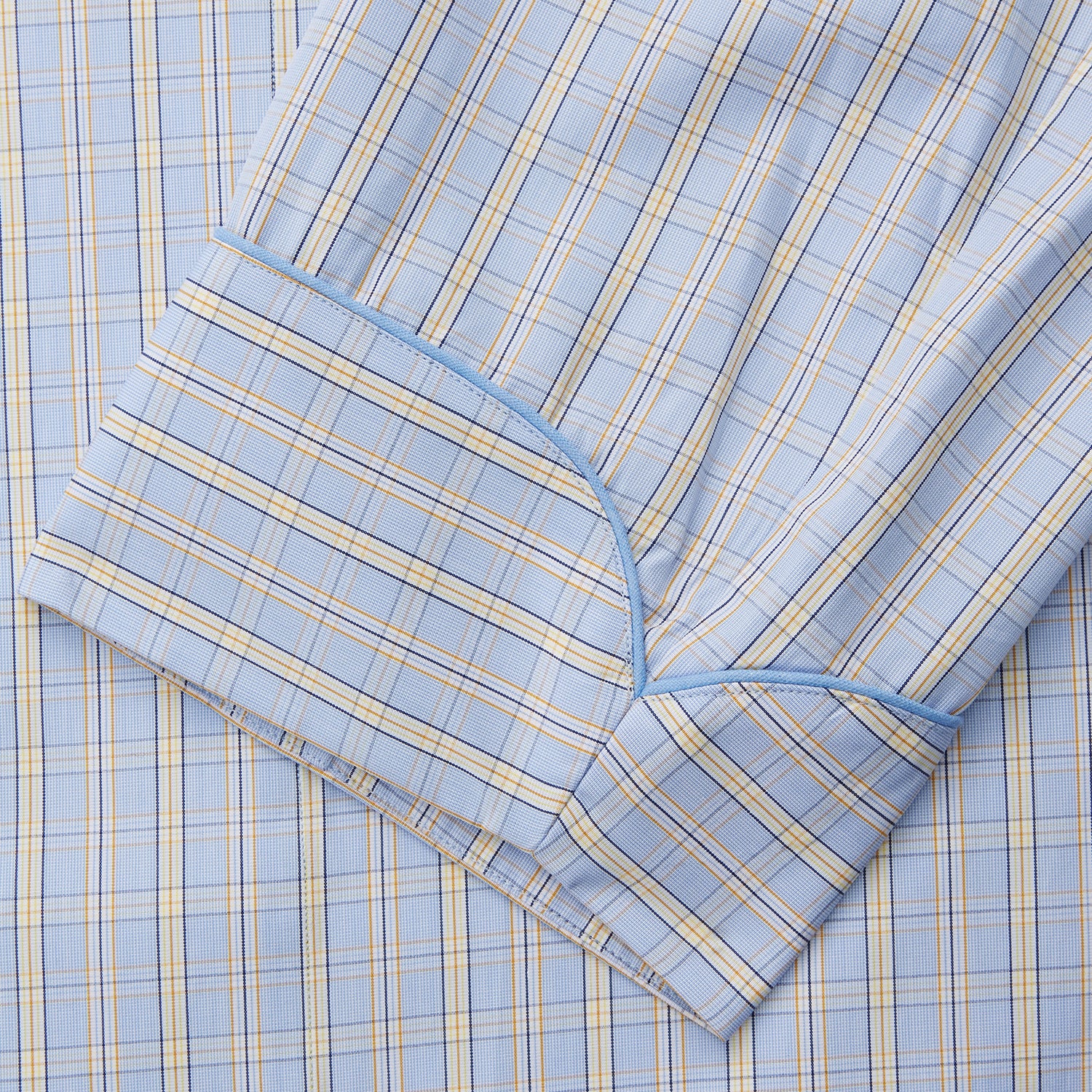 View 3 of product Blue and Yellow Check Poplin Cotton Dressing Gown