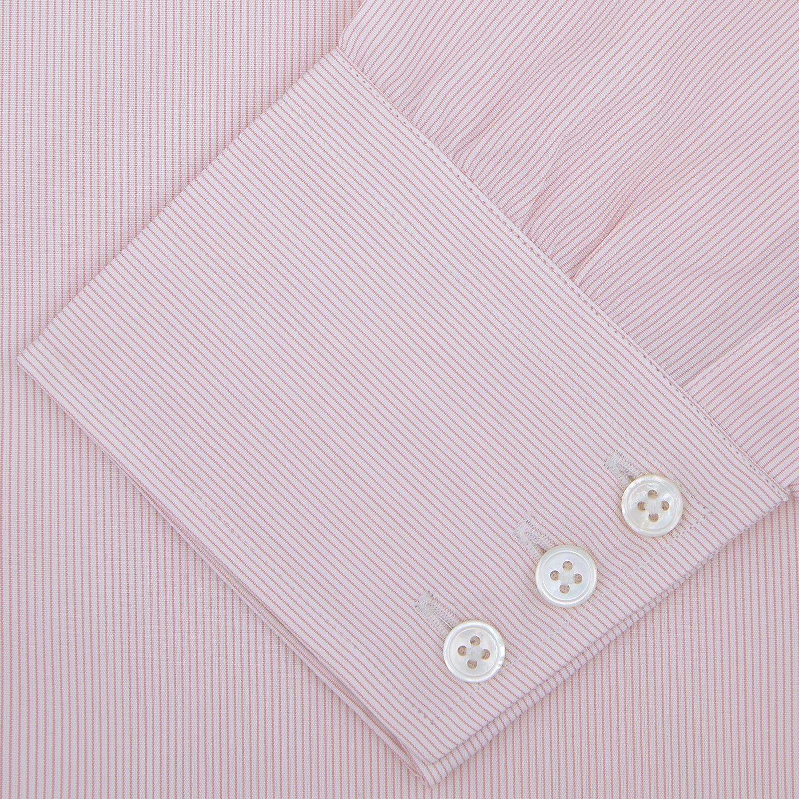 Pink Hairline Stripe Shirt with T&A Collar and 3-Button Cuffs