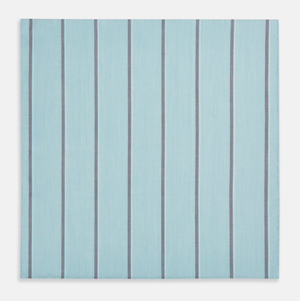 Light Sage Track Stripe Hand-Rolled Handkerchief