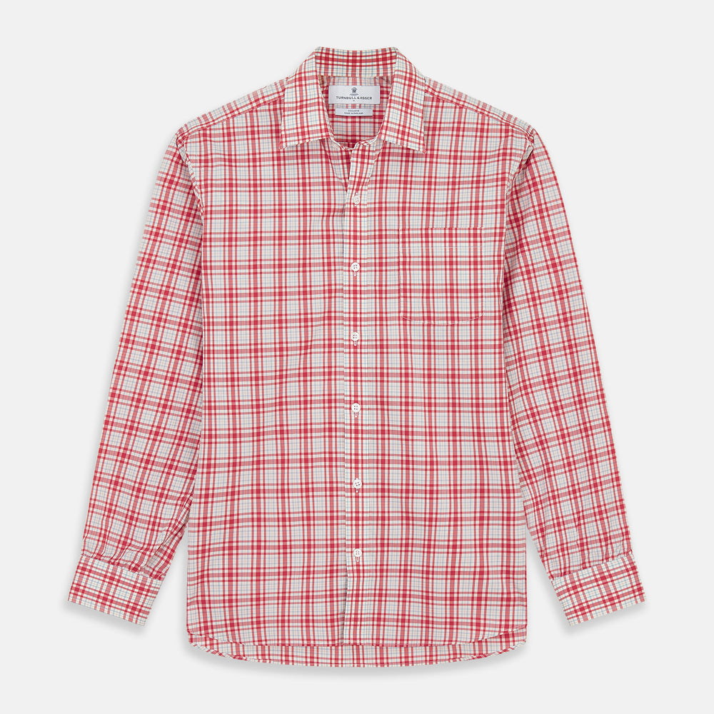 Red Check Cotton Weekend Fit Finch Shirt