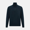 View 1 of product Dark Green Melange Half-Zip Cashmere Jumper