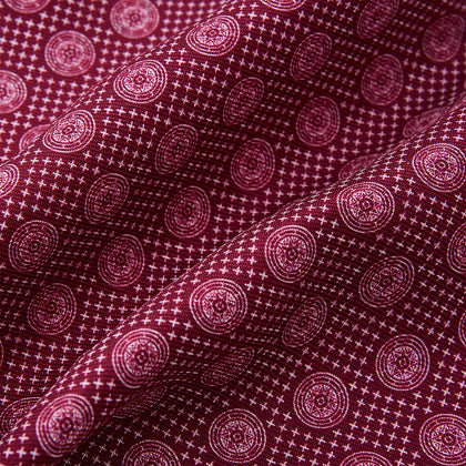 Burgundy Medallion Silk Cravat Image 3