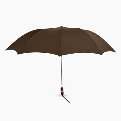 Brown Telescopic Umbrella with Brown Maple  Handle Image 3